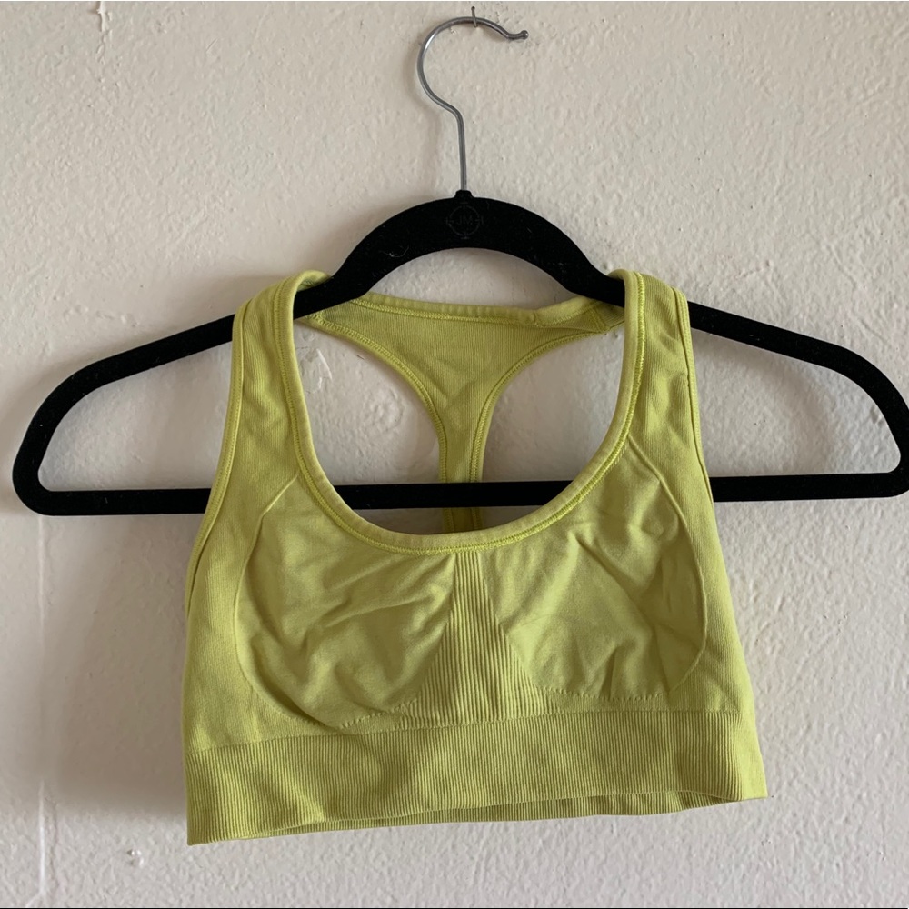 Yellow Lululemon sports bra